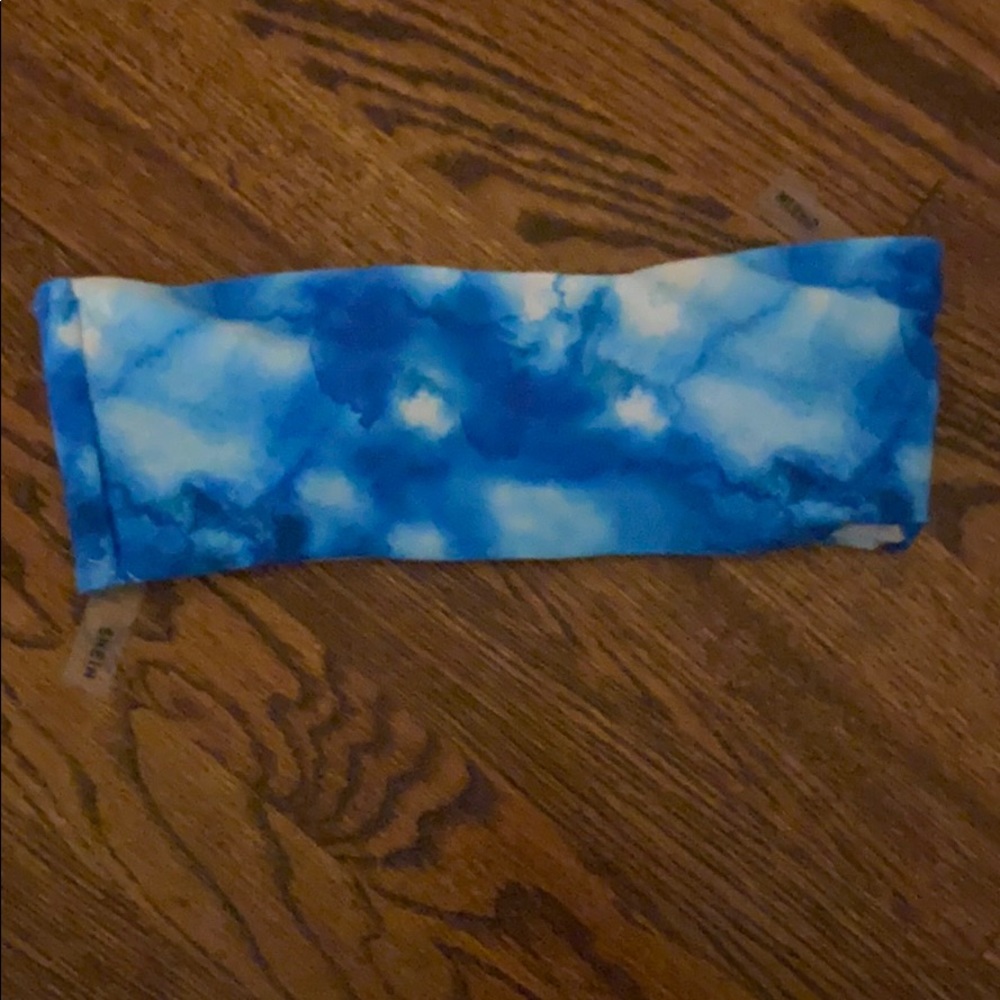 bandeau blue tie dye bikini top